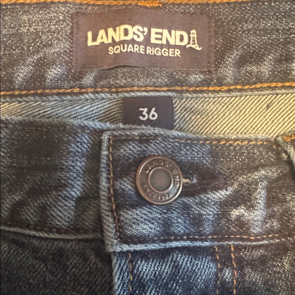 Lands' End Square Rigger Blue Jeans NWOT